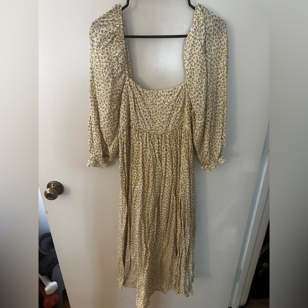 Storia Floral Dress with Yellow and Green Accents